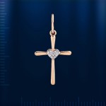 Крестик с бриллиантом Русское золото