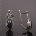 Russisches Silber Ohrringe mit Aventurin