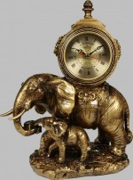 Бронзовая статуэтка с часами Слоны