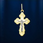 Золотой крестик нательный из желтого золота